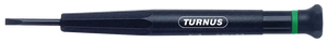 Precision flathead screwdriver with black handle and TURNUS logo