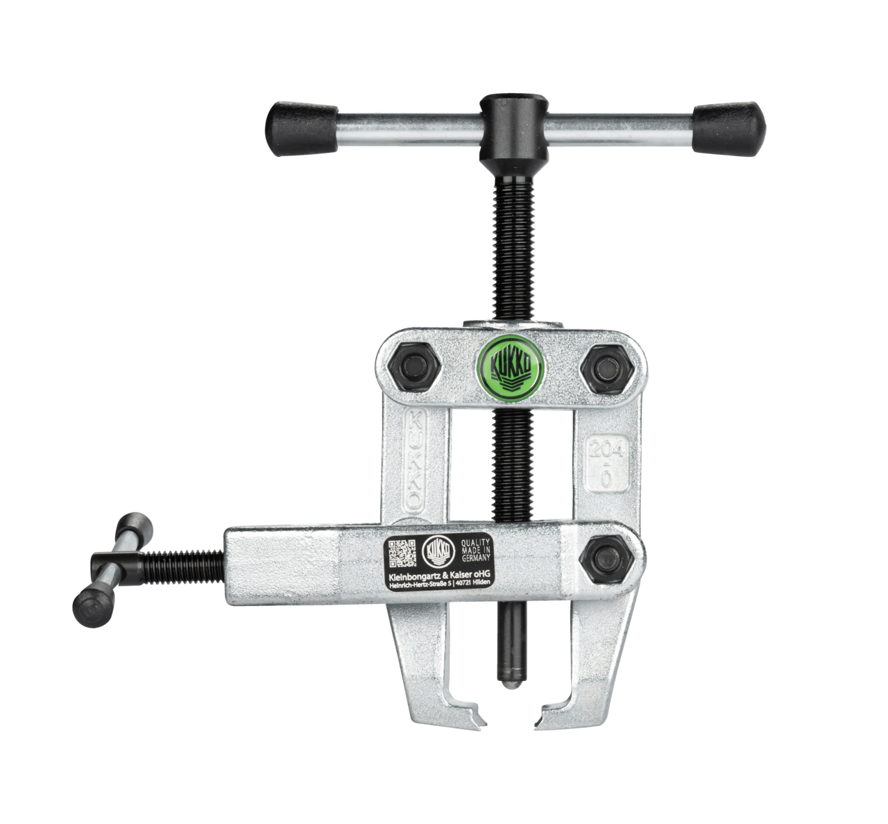 kukko 204-0 2-arm bearing puller "cobra" 50 x 70 mm with side clamp and separating claw for pulling flush-mounted ball bearings, bearing rings, and workpieces