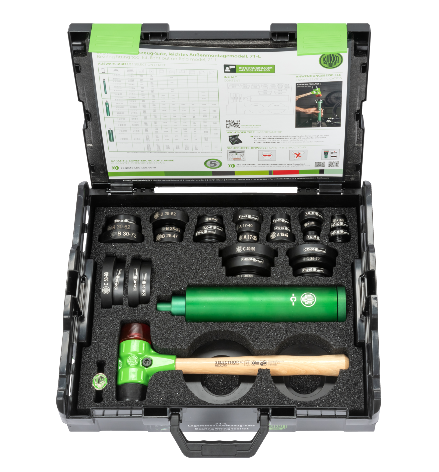 KUKKO 71-L bearing fitting tool kit