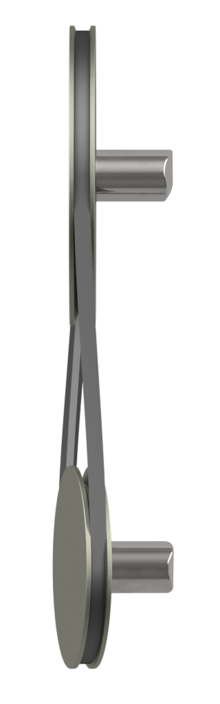 Diagram showing vertical angular belt misalignment detected by the Belt Hog laser tool