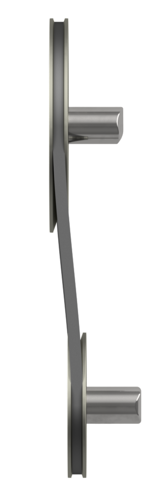 Diagram showing horizontal offset belt misalignment between two sheaves
