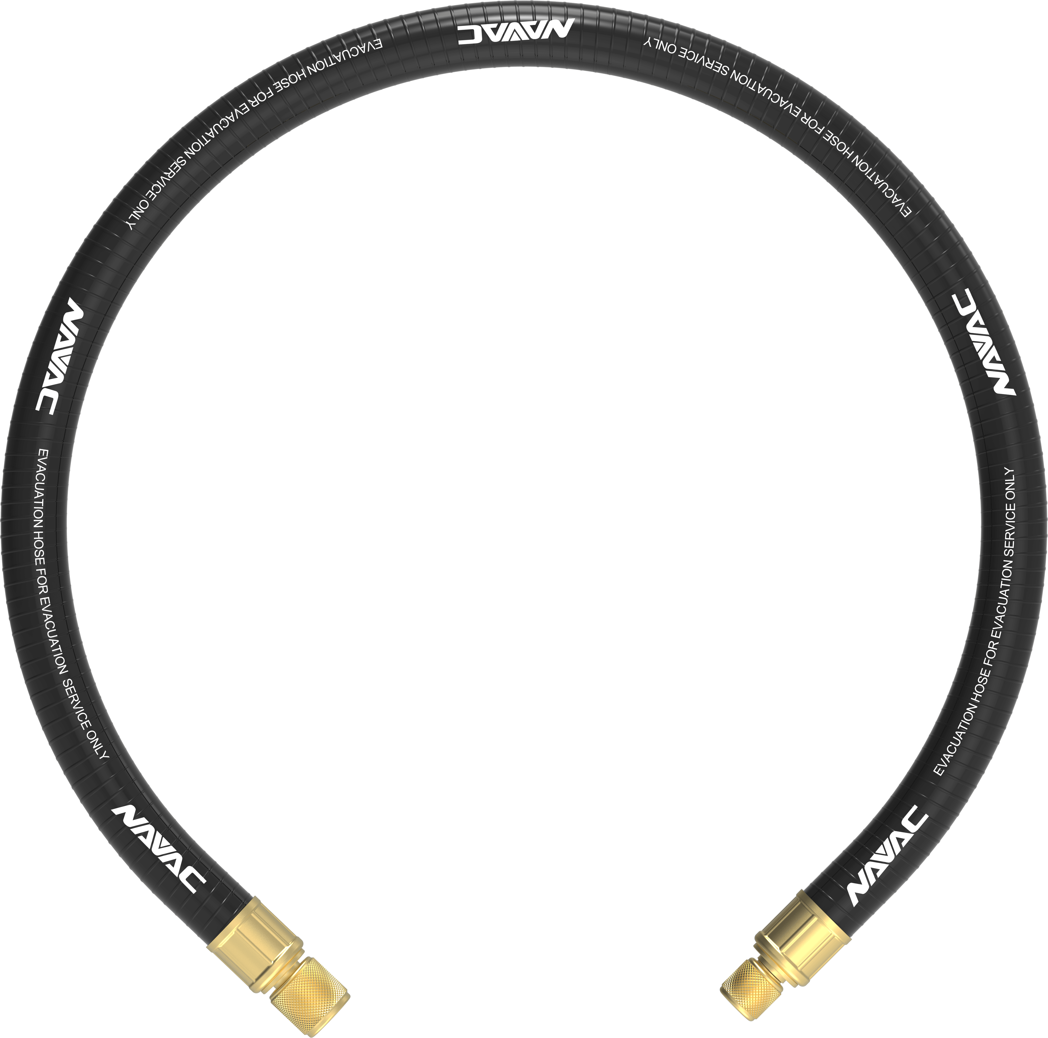 NAVAC NH34AC - Big Boy Evacuation Hose, Black, 3/4 Dia, 1/4 to 1/2 Fittings