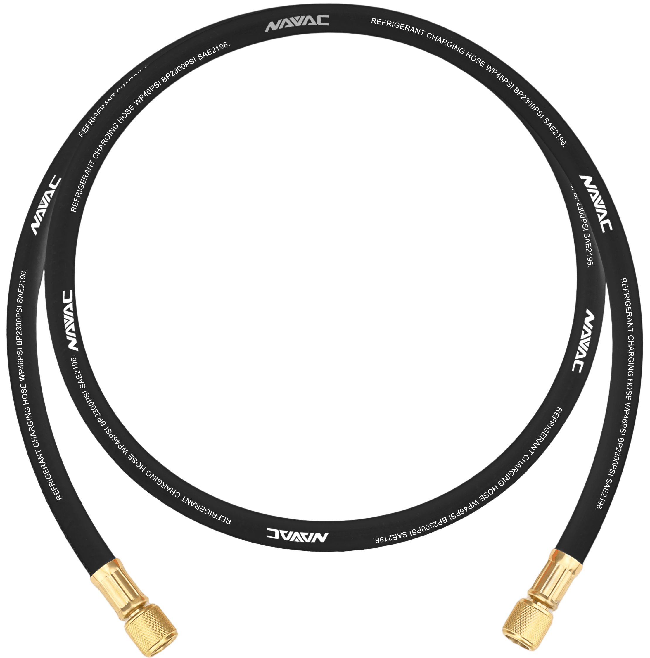 NAVAC NH38BB - Big Boy Evacuation Hose, Black, 3/8 Dia, 3/8 to 3/8 Fittings