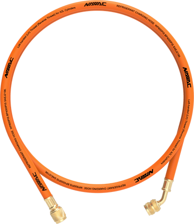 NAVAC NH5L - Refrigerant Hose Without Ball Valve, A2L, Reversed Thread, 5' Orange