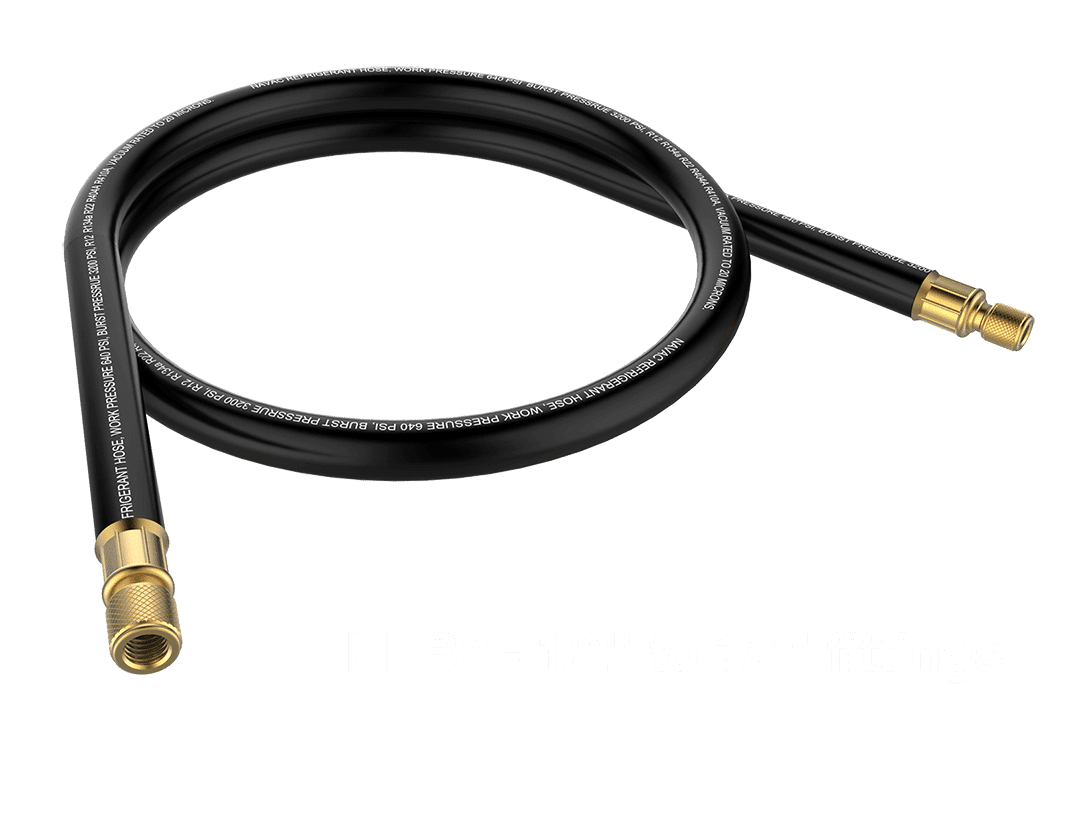 NAVAC NHB2 - Big Boy Evacuation Hose, Black, 1/2 Dia, 1/4 to 1/2 Fitting