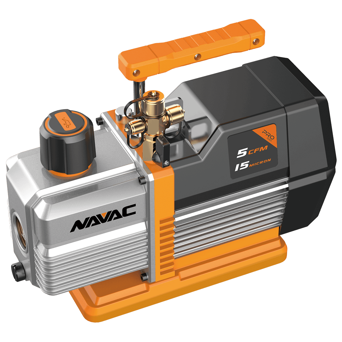 NAVAC NP5DP - Twin Cylinder Vacuum Pump, 115V/60Hz, 5 CFM, 15 Micron, 3/4 HP, Pro Series