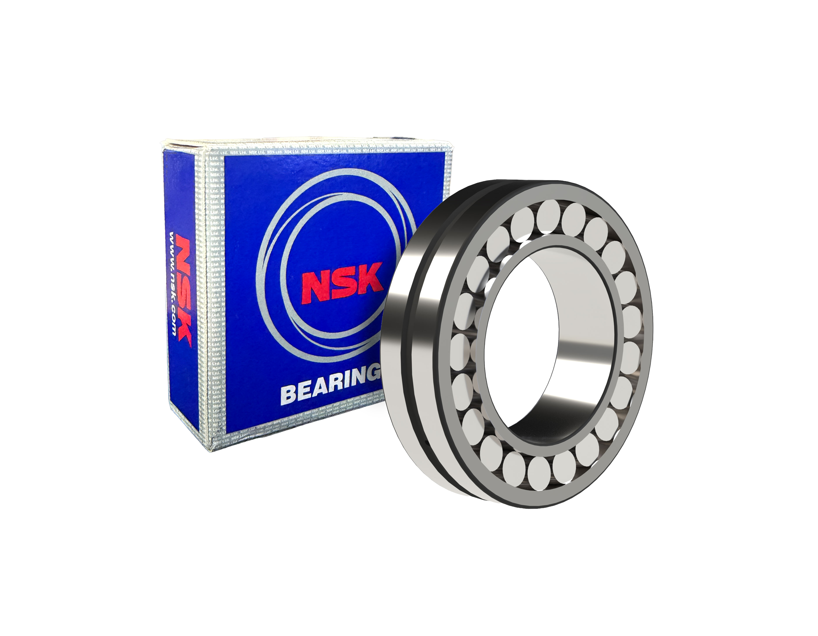 NSK 22212  EAE4C3 Spherical Roller Bearing - 60 mm ID, 110 mm OD, 28 mm Width, Cylindrical Bore, C3