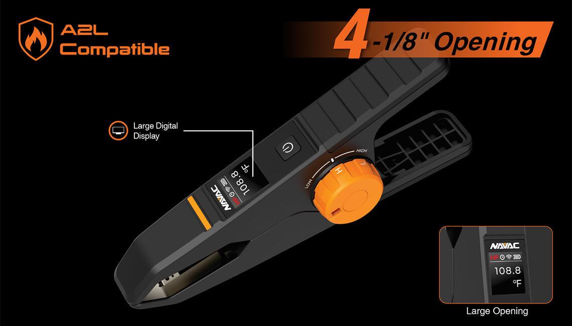 NAVAC NSTL - Large Bluetooth Temperature Clamp with Digital Display