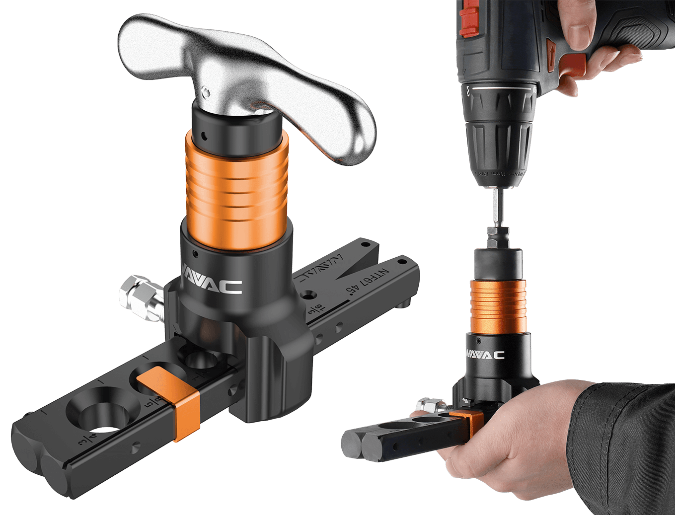 NAVAC NTF67D - Hand or Drill-Powered Flaring Tool