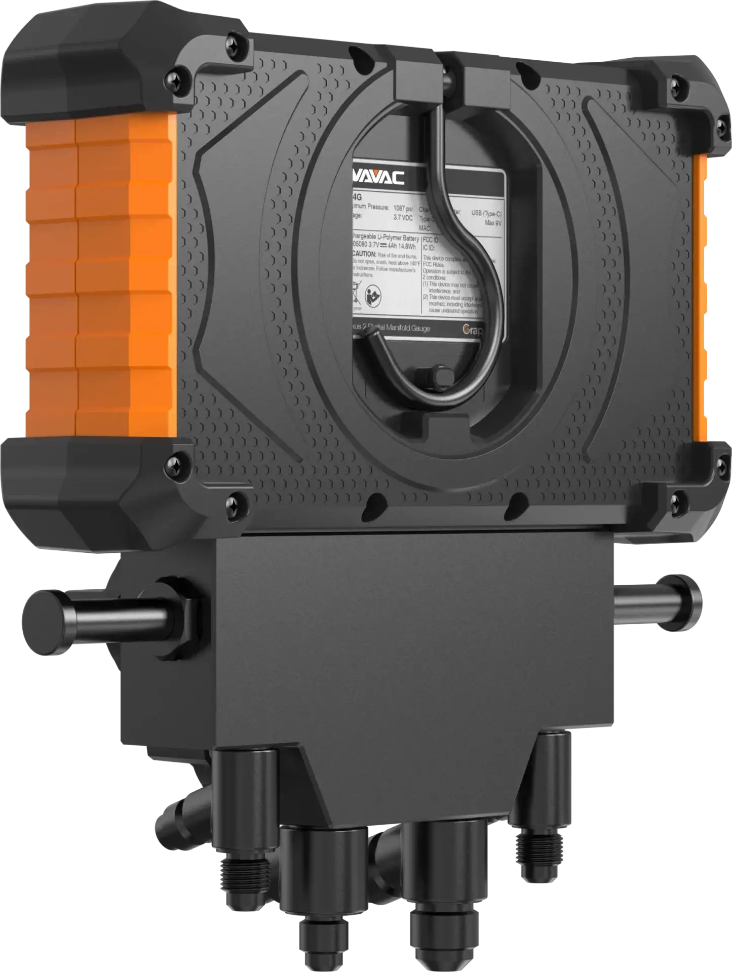 NAVAC NX4G NEXUS 2 Digital Manifold Gauge, 4-Valve - heavy-duty, HD touchscreen, smart wireless connectivity, rechargeable battery