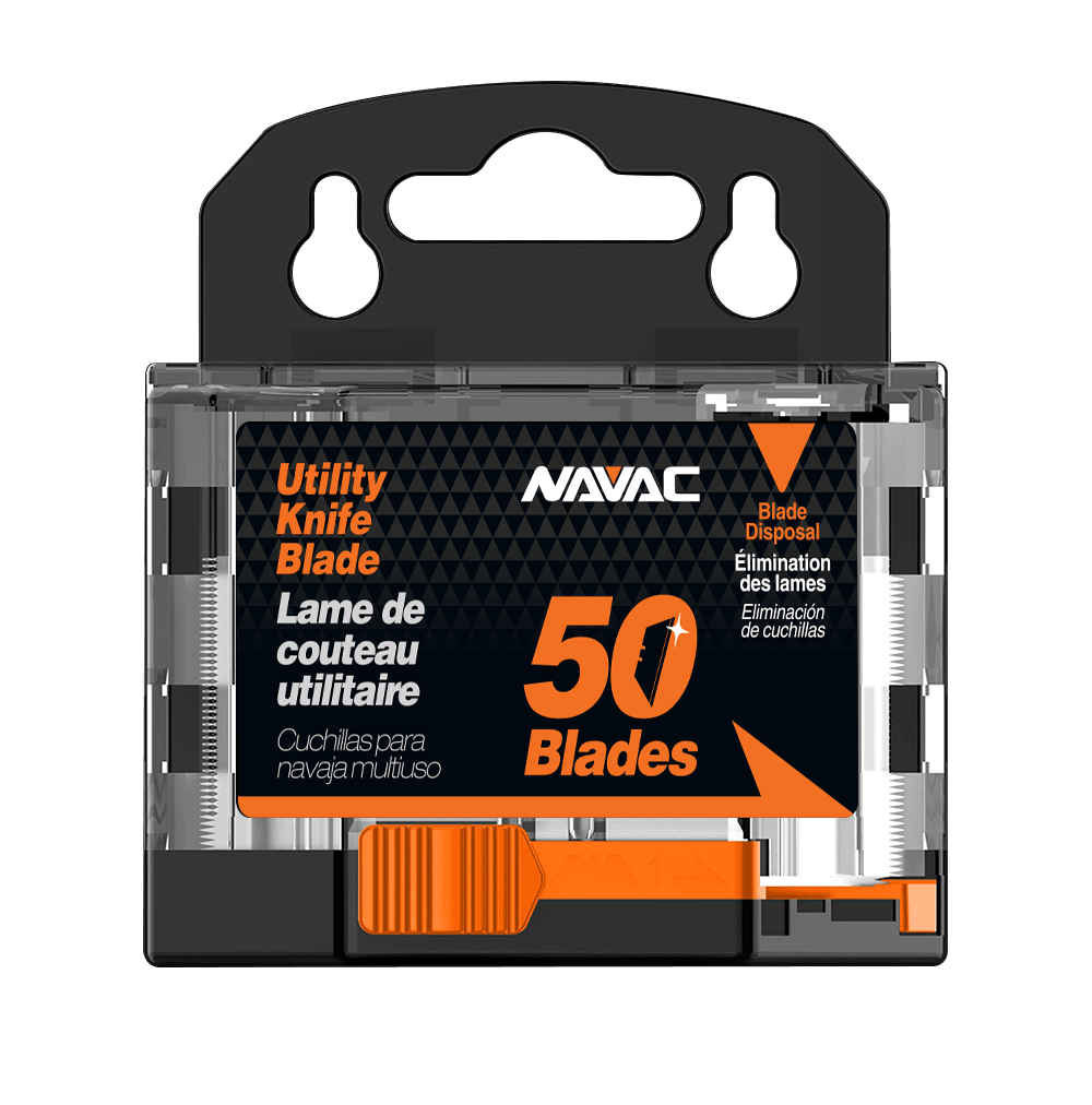 NAVAC PKB50 - 50 PK Utility Knife Blade with Dispenser