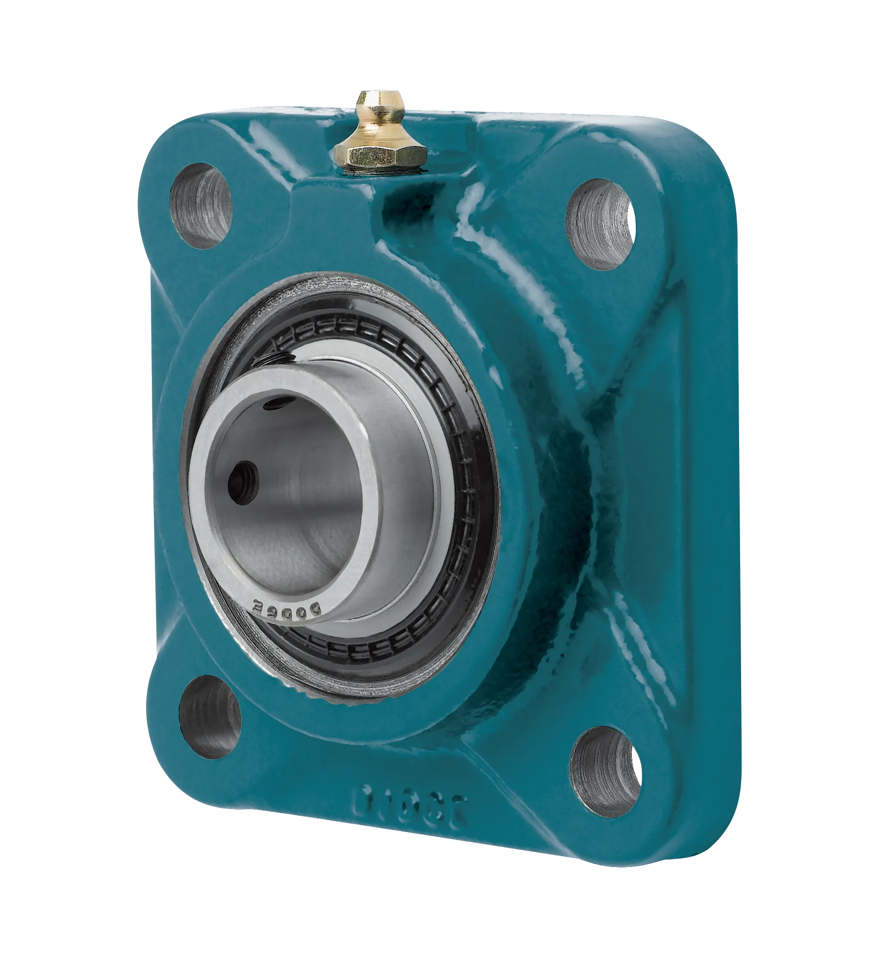 Dodge F4B-SCM-200 (126192) Flange-Mount Ball Bearing Unit - 2 in Bore, 4-Bolt Flange Mount, Set Screw Locking, Cast Iron Housing Material, Non-Expansion Bearing (Fixed), Medium Duty, Single Lip Contact Seal Seal