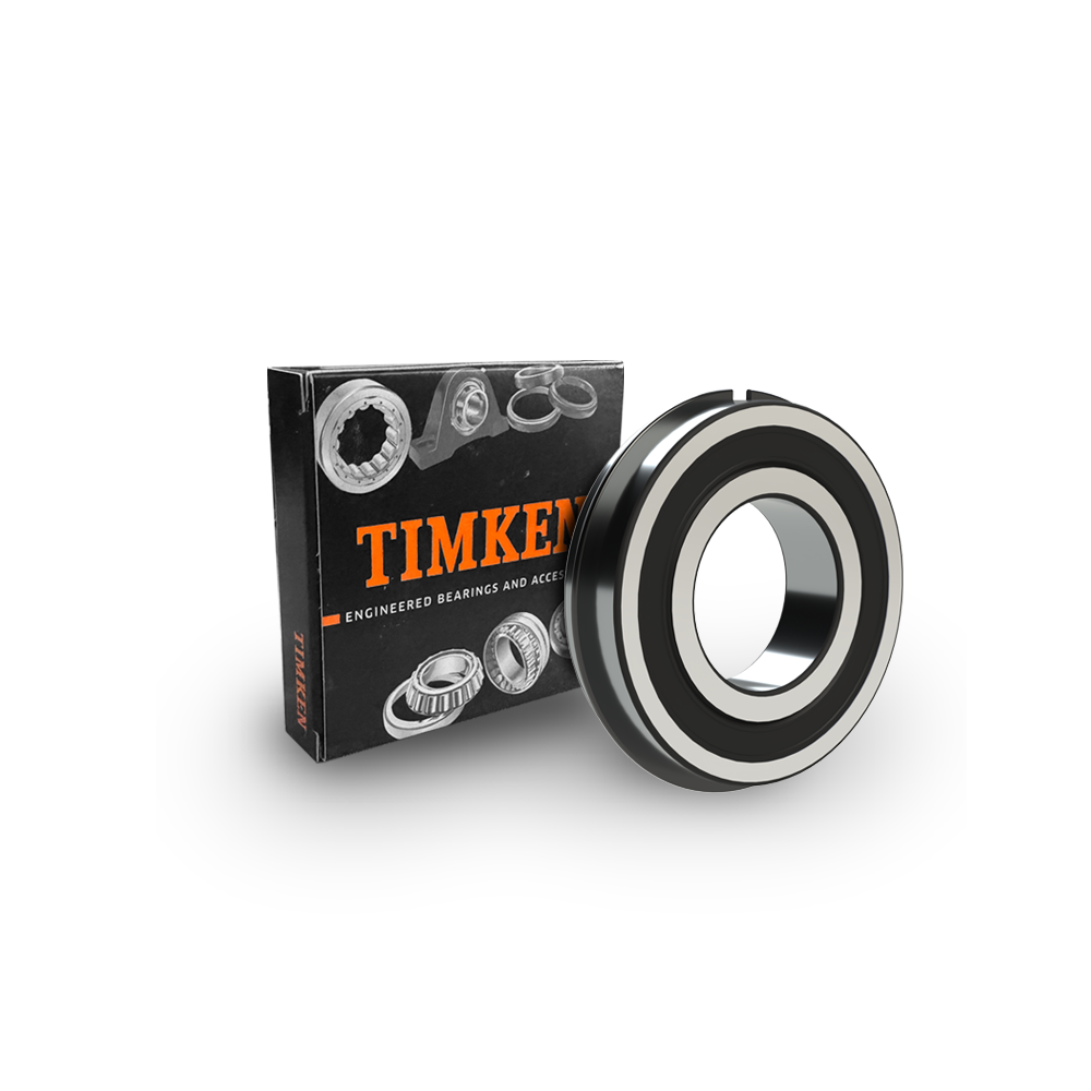 Timken 6204-2RZ-NR Single Row Deep Groove Ball Bearing, Metric Series, 20.0mm Bore, 47.0mm OD, 14.0mm Width, Non-Contact Seals With Snap Ring, Cylindrical Bore, Steel Cage, C0 (Normal) Clearance, ISO P0 Tolerance