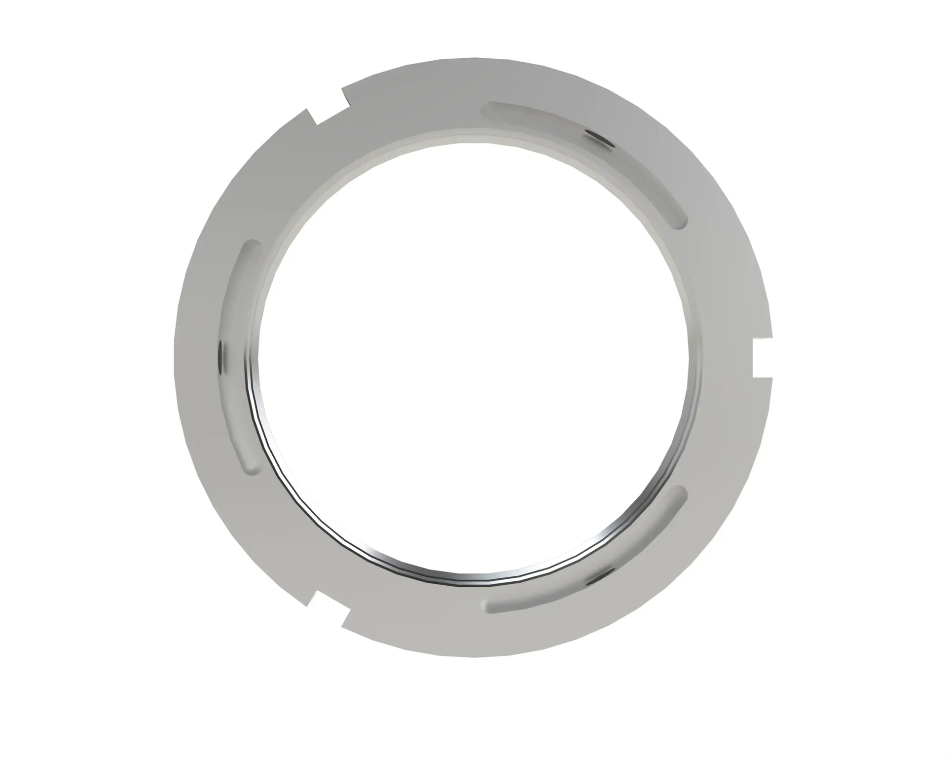 Stainless steel slotted retaining ring for industrial power transmission