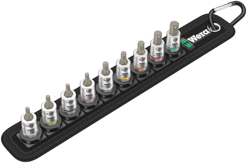 Wera Belt A Imperial 1 Zyklop In-Hex-Plus bit socket set with holding function, 1/4" drive 05003884001