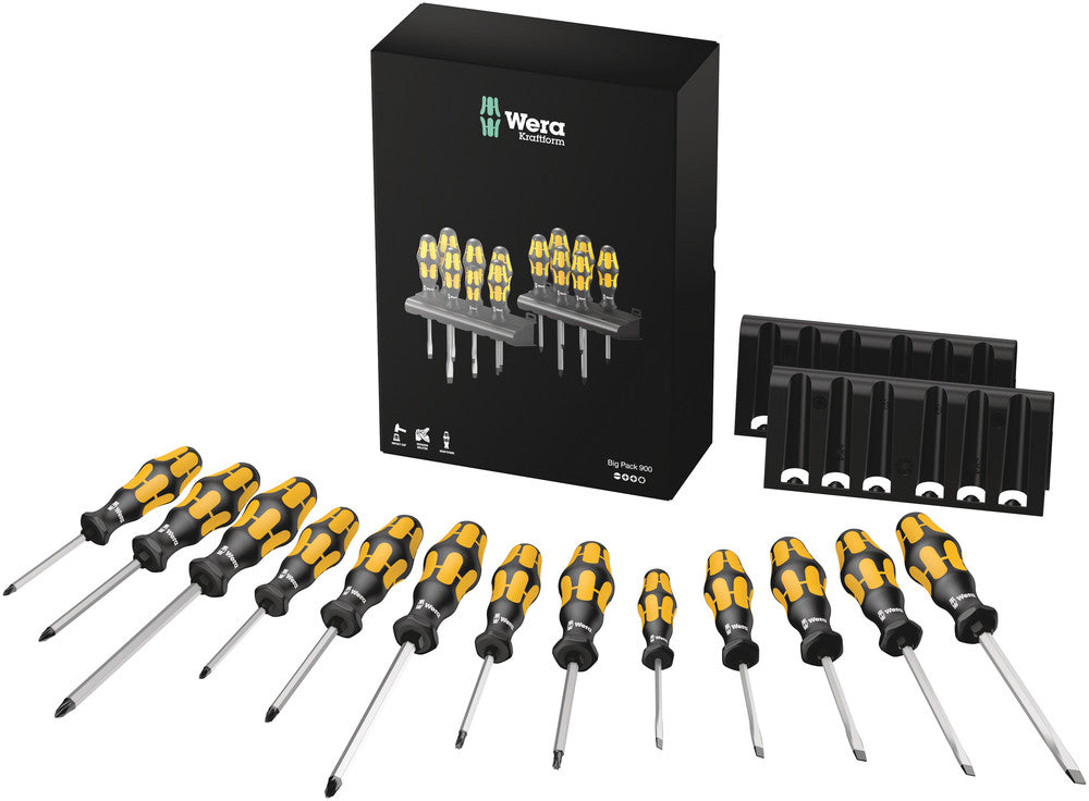 Wera Big Pack 900 Screwdriver set Kraftform Wera: Chiseldriver and rack 05133285001