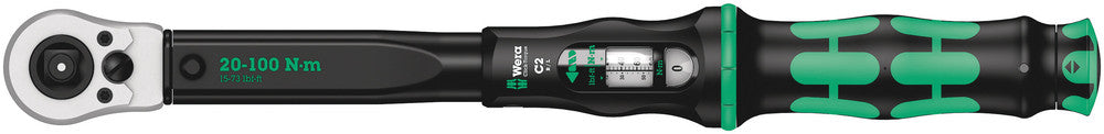 Wera Click-Torque C 2 Push R/L adjustable torque wrench for clockwise and anti-clockwise torque-control, 20-100 Nm 05075625001
