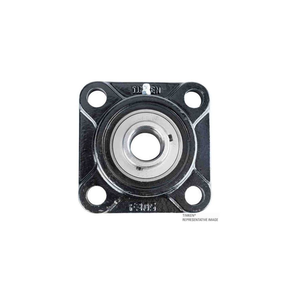 Timken UCF215-48 Four-Bolt Flanged Ball Bearing Unit, 3in Bore, Set Screw Lock.