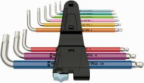 Wera 3950/9 Hex-Plus Multicolour Stainless 1 L-key set, metric, stainless, 9 pieces (05022669001) - Apollo Industries 