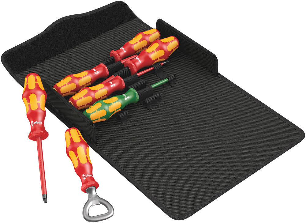 Wera Kraftform 100 iS/7 set 3 Screwdriver set Kraftform Plus series 100. Partly with reduced blade diameter 05136018001