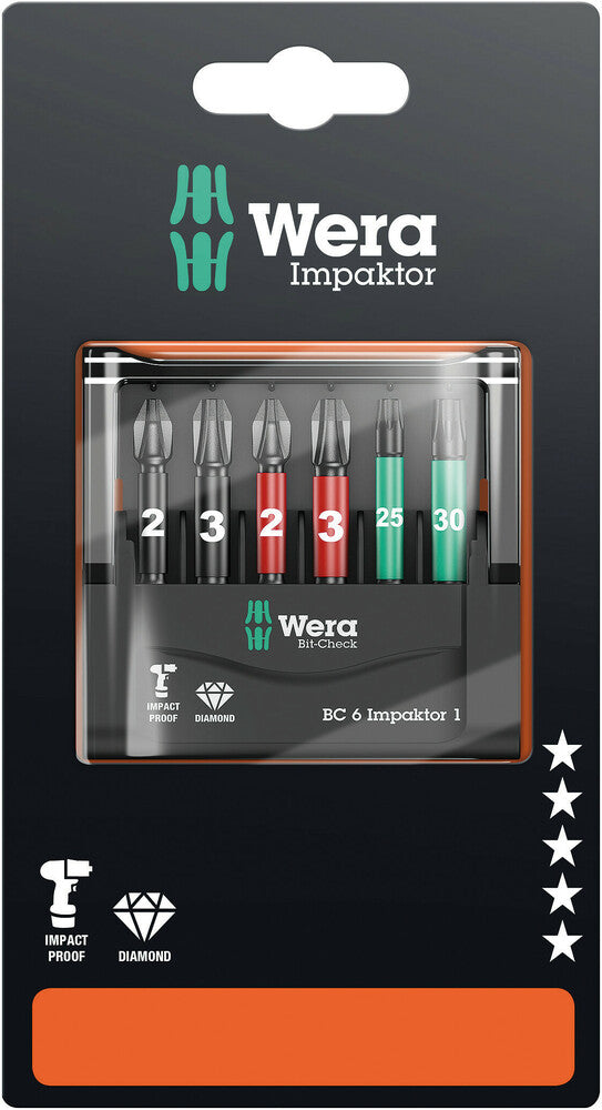 Wera Bit-Check 6 Impaktor 1 SB 05073890001