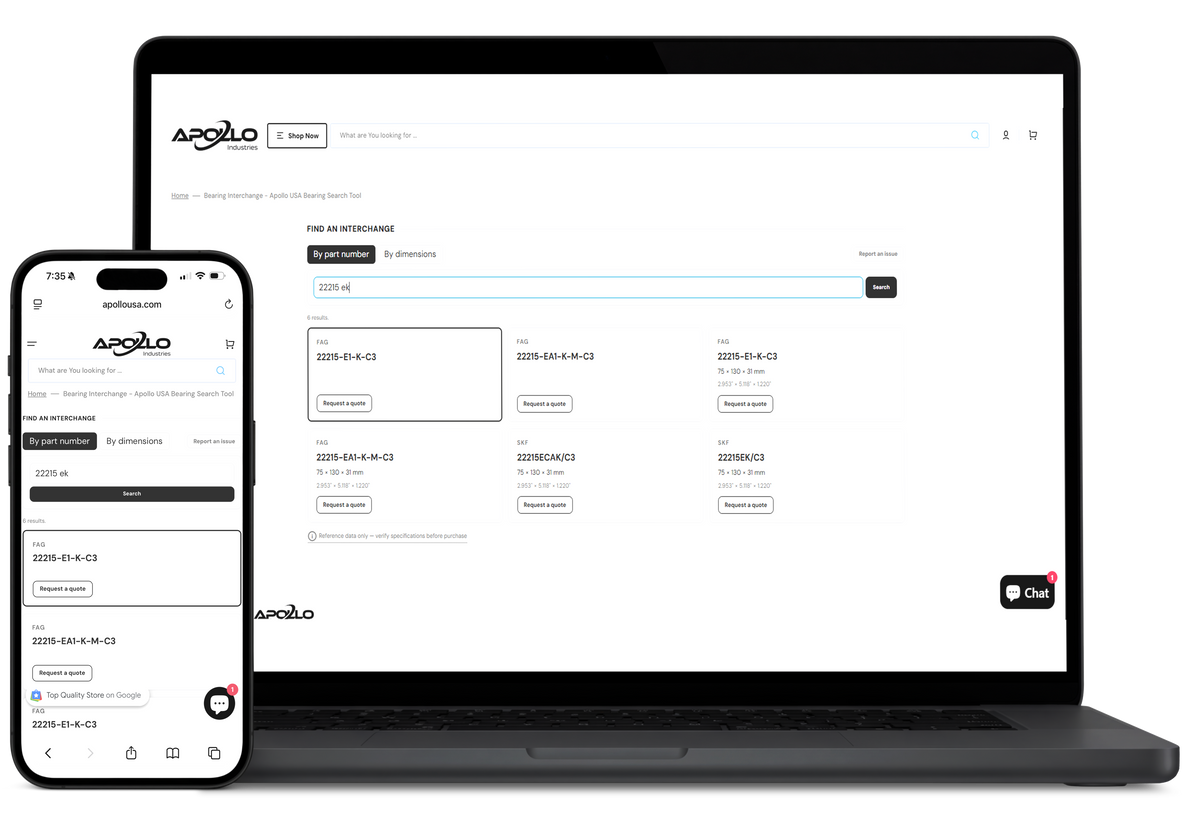 Apollo USA Bearing Search Tool