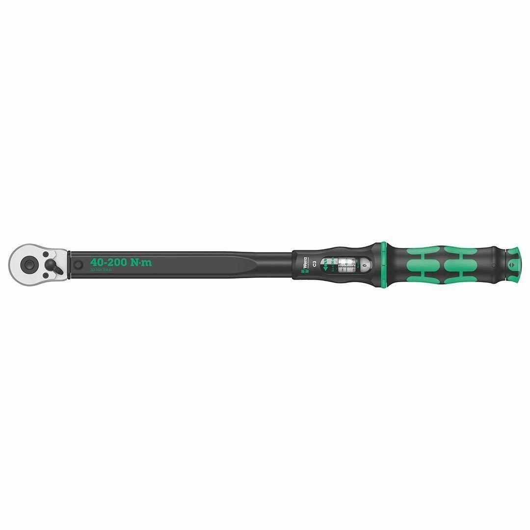 Wera Click-Torque C 3 torque wrench with reversible ratchet, 40-200 Nm (05075622001) - Apollo Industries 