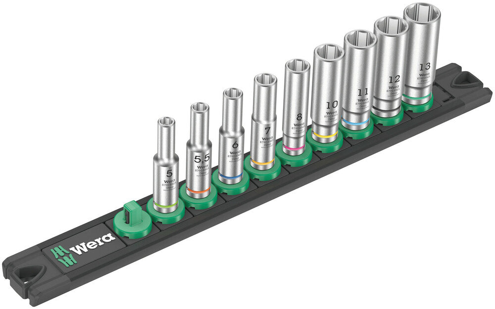 Wera Magnetic socket rail A Deep 1 socket set, 1/4" drive 05005410001