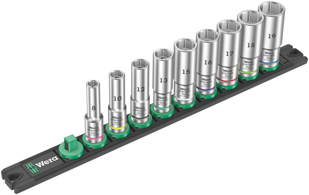 Wera Magnetic socket rail B Deep 1 socket set, 3/8" drive 05005440001
