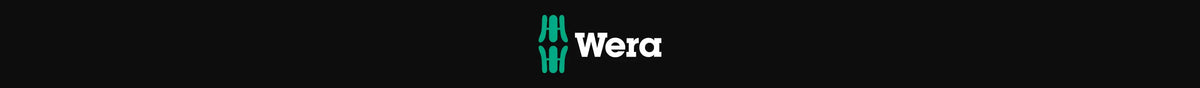 Wera green and white logo on a black background, industrial tool branding