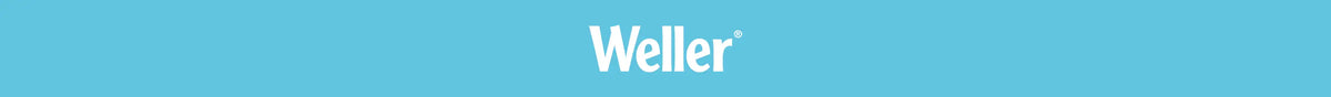 Weller logo in white on a blue background, industrial tools and equipment brand